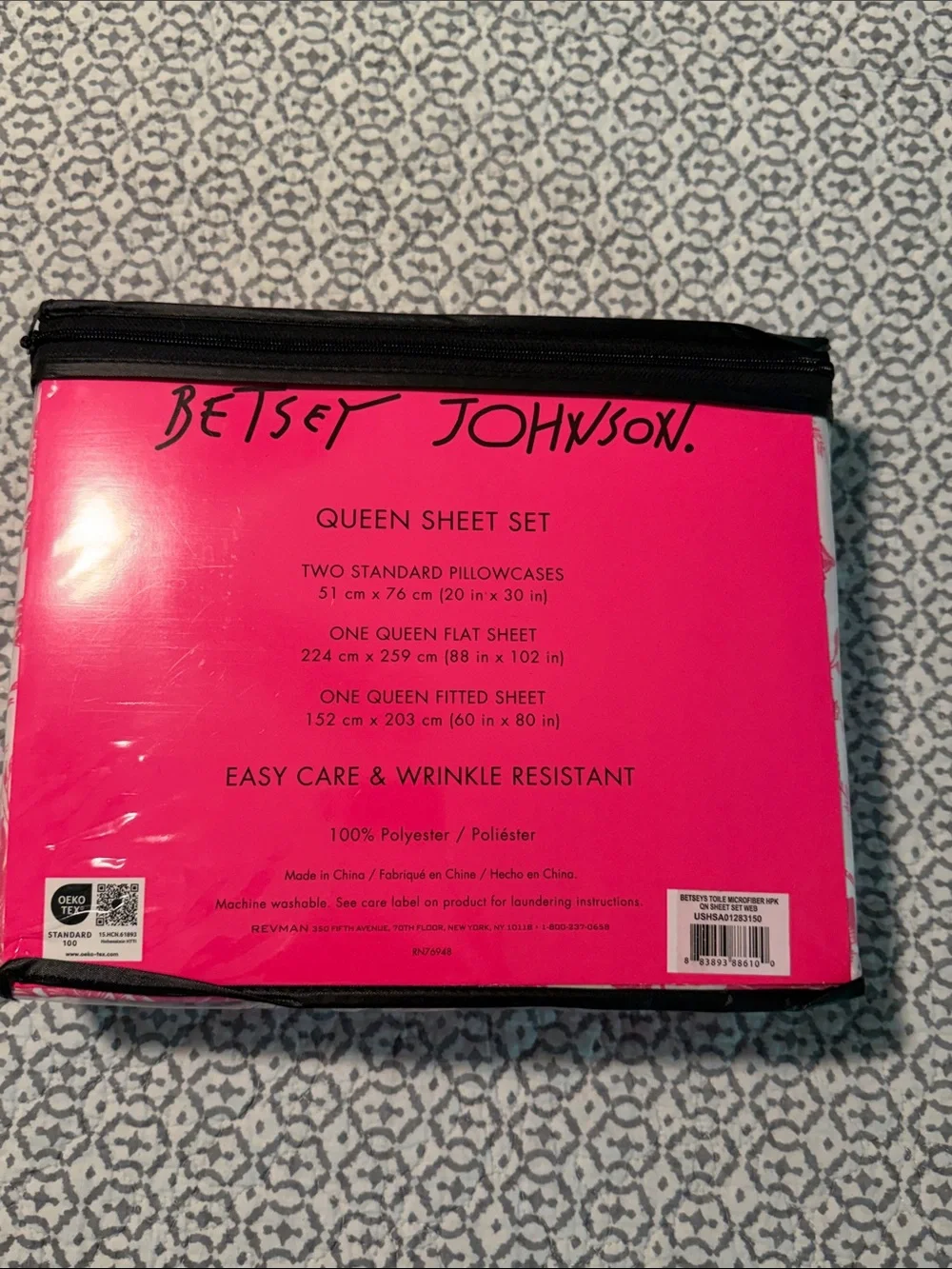 Betsey Johnson Pink Floral Queen Sheet Set
